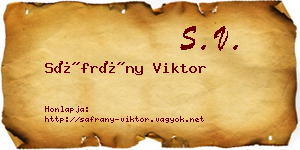 Sáfrány Viktor névjegykártya